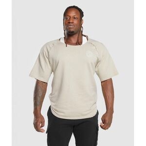 Gymshark Legacy Rag Top Oversized Fit Beige Cotton Knit Men's T-Shirt S